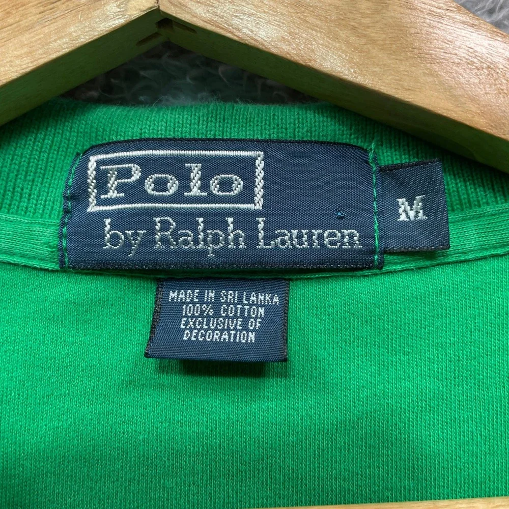 Polo Ralph Lauren Mens Green Short Sleeve Pique Polo Shirt Yellow Pony Size M